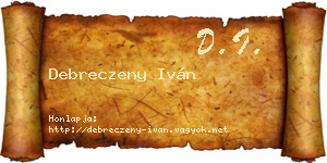 Debreczeny Iván névjegykártya